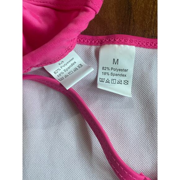 SEXY Hot Pink Triangle Thong Bikini Set - Picture 4 of 5